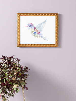Pressed Floral Hummingbird Wall Art