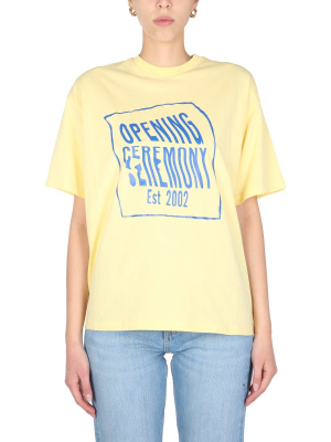 Opening Ceremony Warped Logo Printed T-shirt