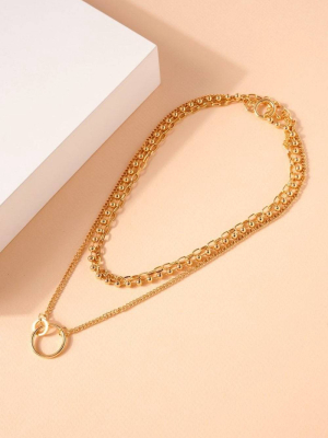 Layered Chain Linked Necklace