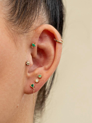 Emerald Chain Loop Earring