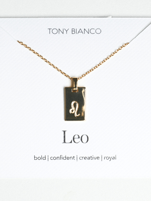 Gold Leo Zodiac Necklace