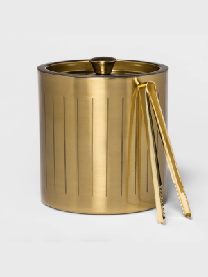 3l Stainless Steel Ice Bucket With Tongs Gold - Project 62™