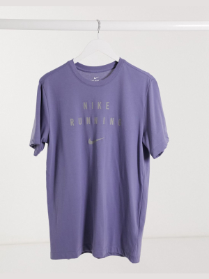 Nike Running Dry Logo T-shirt In Blue