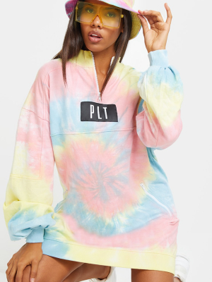 Prettylittlething Tie Dye Double Zip Sweat...