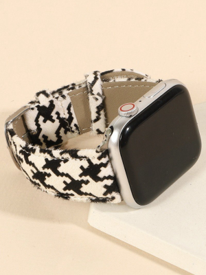 Houndstooth Print Calf Leather Iwatch Band