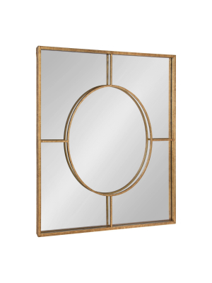 30" X 30" Ansonia Modern Square Mirror Gold - Kate And Laurel