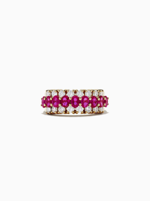 Effy Ruby Royale 14k Yellow Gold Ruby And Diamond Ring, 3.08 Tcw