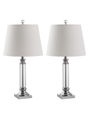 (set Of 2) 24" Zara Crystal Table Lamp Clear (includes Cfl Light Bulb) - Safavieh