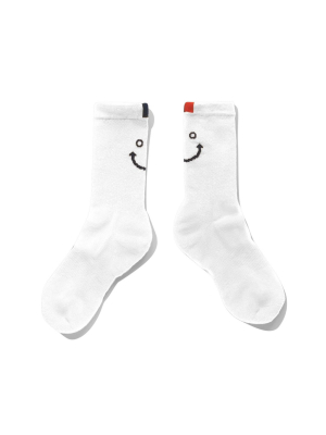 The Women's Line Smile Sock - White