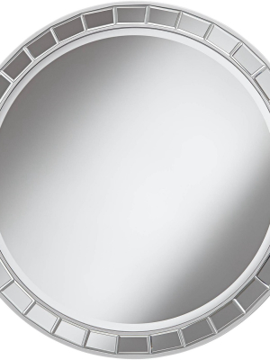 Possini Euro Design Possini Euro Kesha 36" Antique Silver Round Wall Mirror