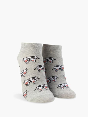 Cow Print Ankle Socks