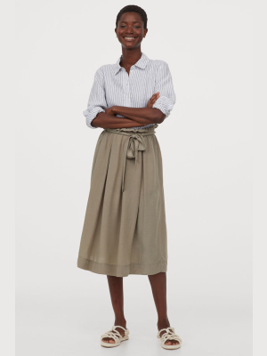 Lyocell-blend Paper-bag Skirt