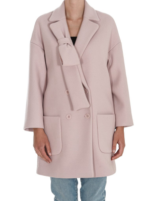 Redvalentino Bow Detailed Buttoned Coat