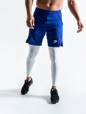 Pep Shorts (2-in-1 Training Tights) - Blue/white