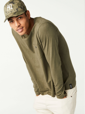 Made In L.a. Slub Jersey Long Sleeve T-shirt In Olive