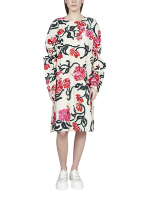 Marni Floral Printed Midi Dress