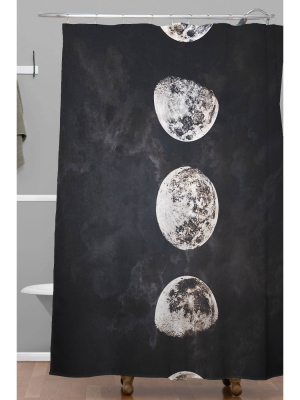 Emanuela Carratoni Mystery Moon Shower Curtain Black/white - Deny Designs