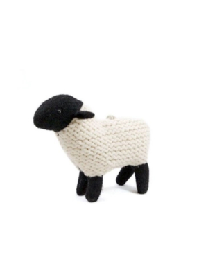 Upcycled Sweater Ornament - Black Sheep