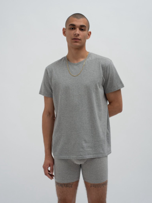 Classic Crew Neck T-shirt Grey Marl