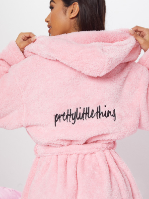 Prettylittlething Pink Fluffy Dressing Gown