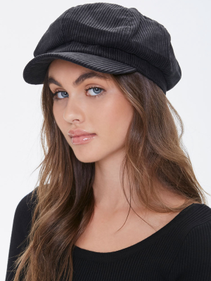 Ribbed Corduroy Cabbie Hat