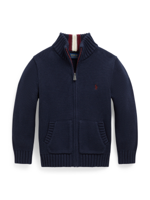 Cotton Full-zip Sweater