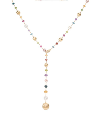 Marco Bicego® Africa Collection 18k Yellow Gold Mixed Gemstone And Pearl Lariat