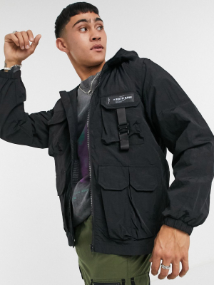 Sixth June Tactical Utility Jacket In Black