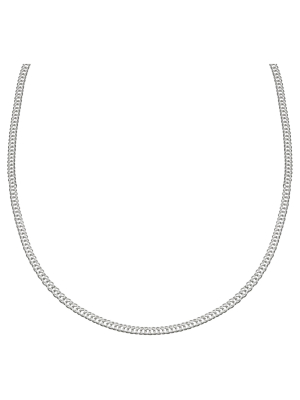 Women's Diamond Cut Flat Curb Chain In Sterling Silver - Gray (18")