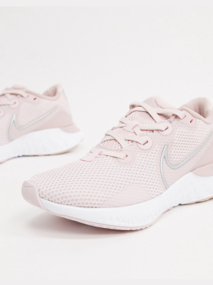 Nike Running Renew Run Sneakers In Rose Gold