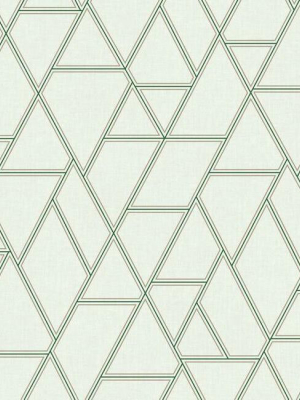 Pathways Wallpaper In White And Green From The Grandmillennial Collection By York Wallcoverings