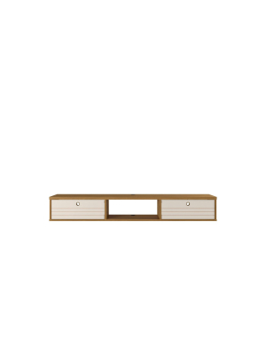 Liberty Floating Office Desk Cinnamon/off White - Manhattan Comfort