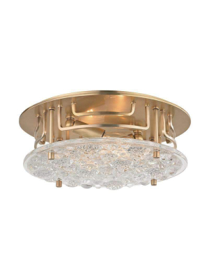 Holland 2 Light Flush Mount Aged Brass