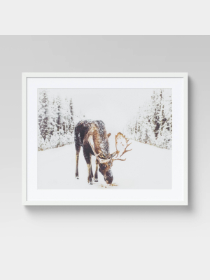 30" X 24" Moose Tracks Framed Wall Print - Threshold™