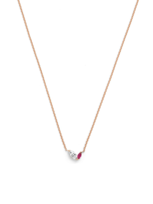 Defne Necklace | White Diamond & Ruby