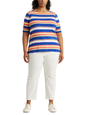 Striped Cotton-blend Top