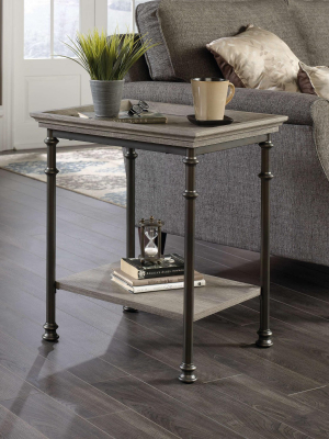 Canal Street Decorative Side Table With Metal Frame - Northern Oak Finish - Sauder