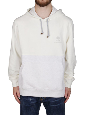 Brunello Cucinelli Logo Printed Drawstring Hoodie