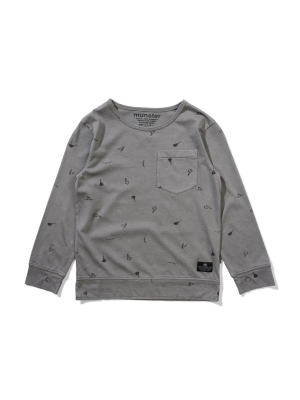 Munsterkids Tricks L/s Tee - Washed Charcoal