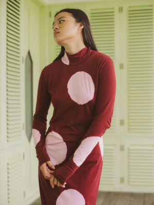 Luna Maroon Turtleneck Dress