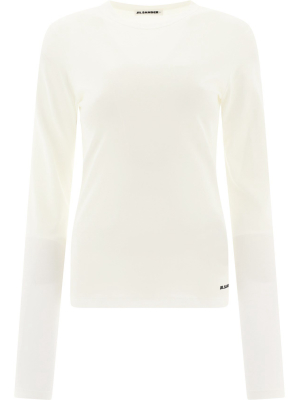 Jil Sander Logo Printed Long Sleeve T-shirt