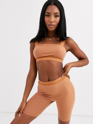 Nubian Skin Cocoa By Ns Legging Shorts In Light