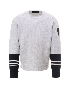 Neil Barrett Stripe-detail Crewneck Jumper