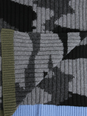 Valentino Camouflage Ribbed Knit Scarf