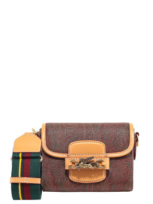 Etro Logo Plaque Paisley Printed Shoulder Bag