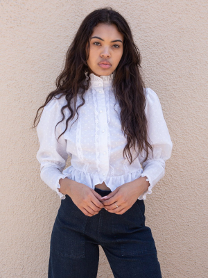 Vintage Lace Puff Blouse