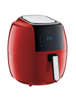 Gowise Usa Gw22945 1700 Watt 7 Quart 8-in-1 Programmable Digital Air Fryer With Recipe Book, Chilli Red