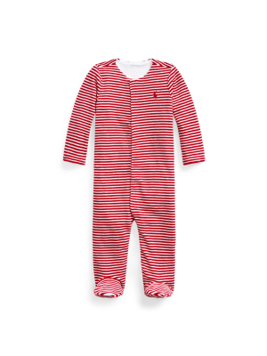 Striped Cotton-blend Velour Coverall