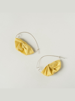 Silk Crescent Hoops Earrings