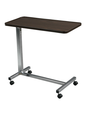 Drive Medical Non Tilt Top Overbed Table, Chrome